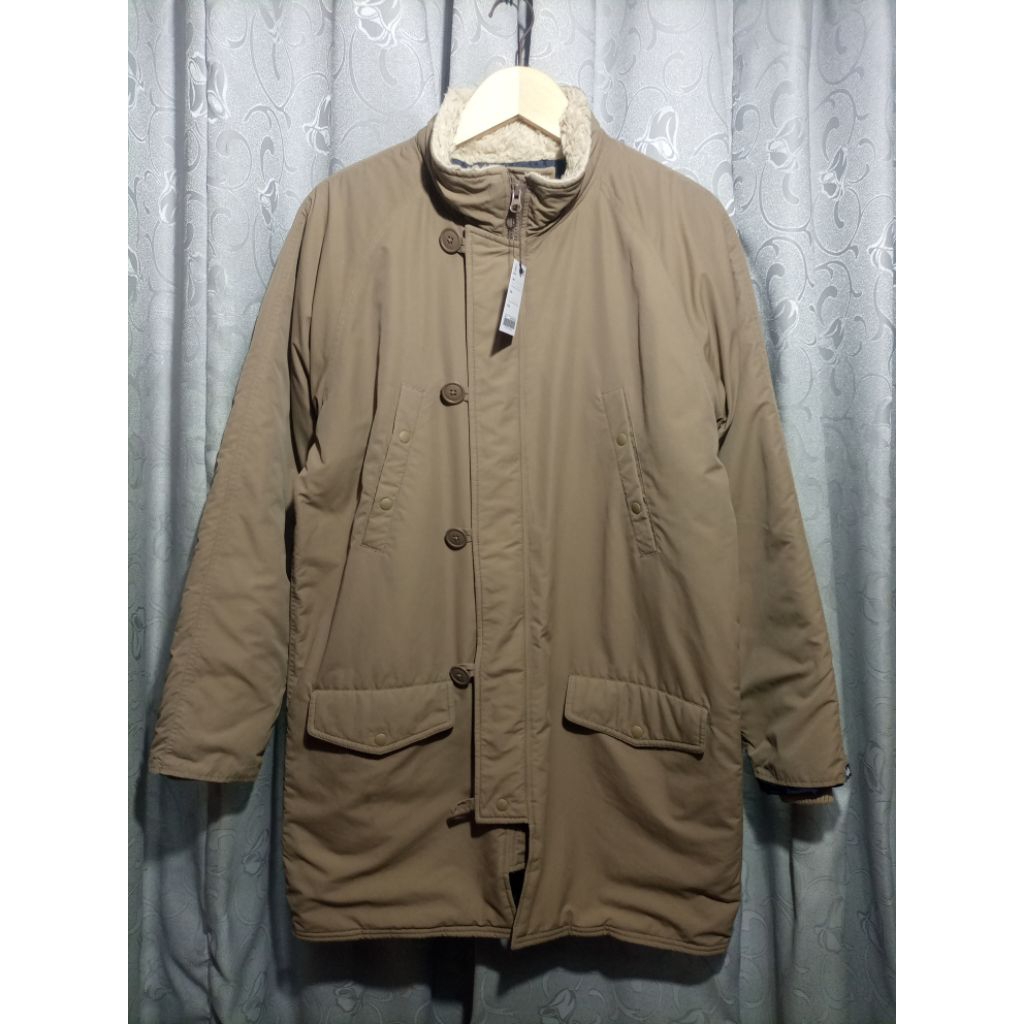 Jaket Fila Parka Puffer Tebal Original_Waterproof/Tahan air_Mocca_Size 170/L