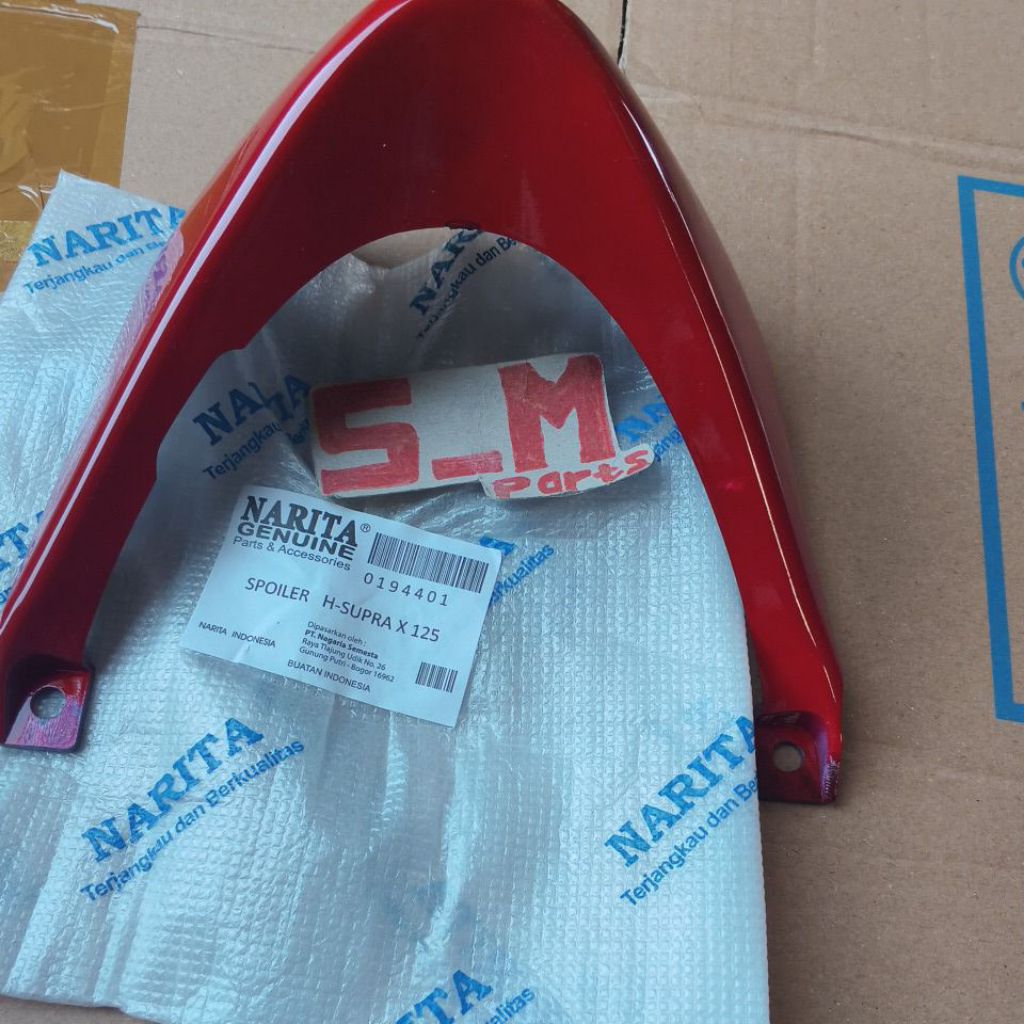 Sambungan Sayap Bawah Supra 125 Lama Warna Merah