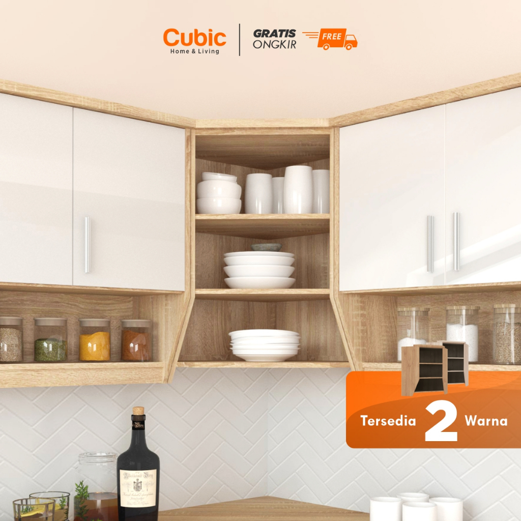 Cubic Kitchen Set Sudut Minimalis / Rak Atas Lemari Dapur / ELENA AVE KSAS