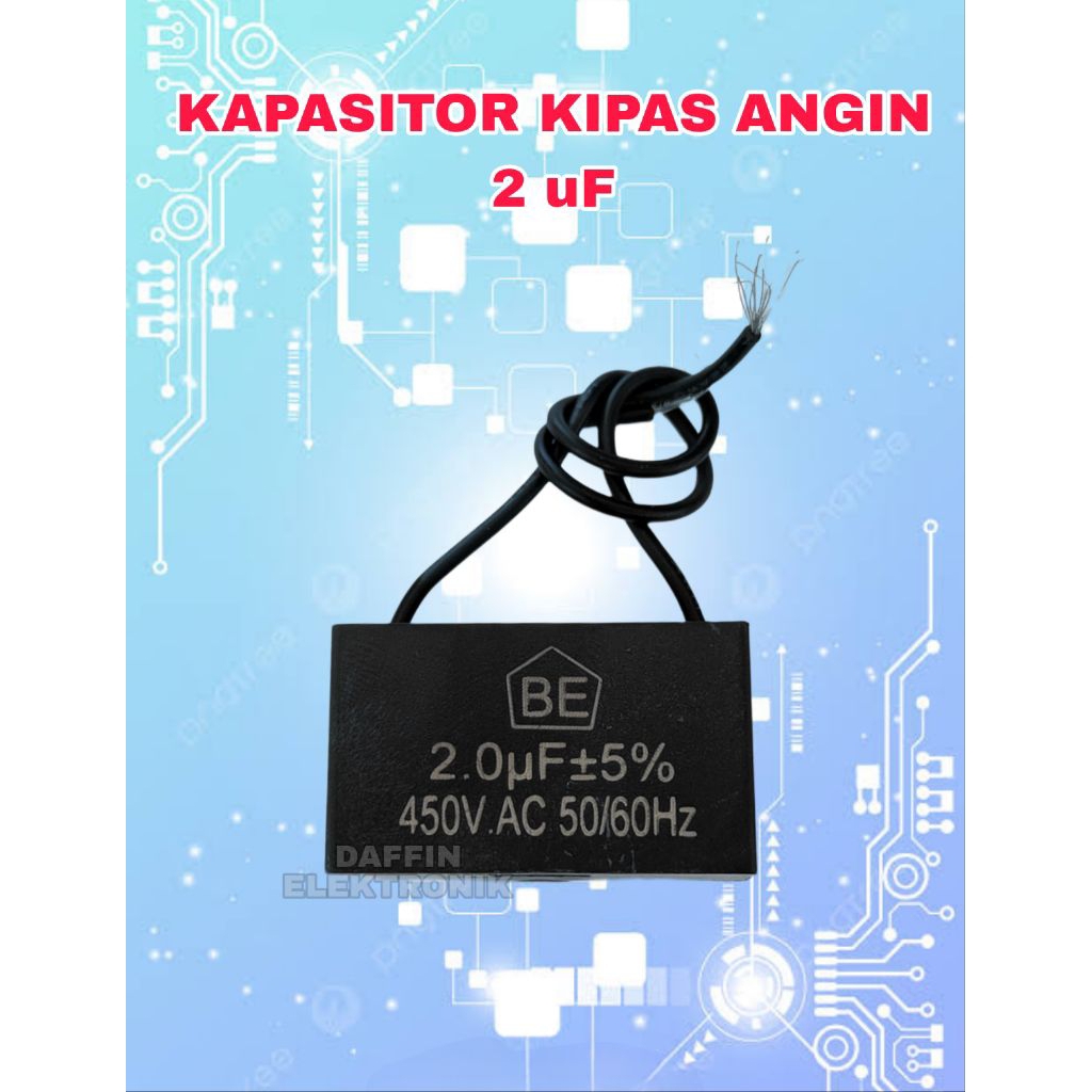 Kapasitor CBB61 2 UF KIPAS ANGIN 450VAC