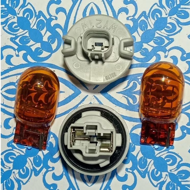 Soket Fitting + Bohlam untuk Lampu Sein Depan untuk Mobil Honda Jazz Brio Brv Original