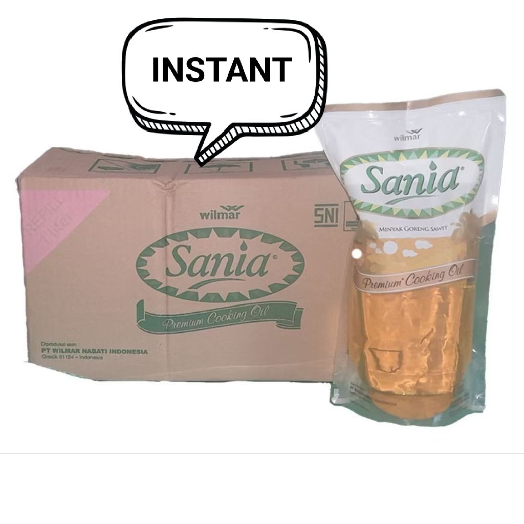 

SANIA minyak goreng 1 liter 12 pouch 1 dus instant