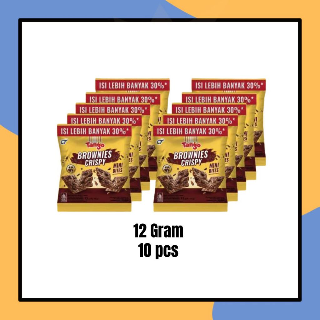 

Tango Brownies Crispy Mini Bites 12gr isi 10pcs/renceng Rasa Coklat Tanggo Bronis Krispi Cokelat