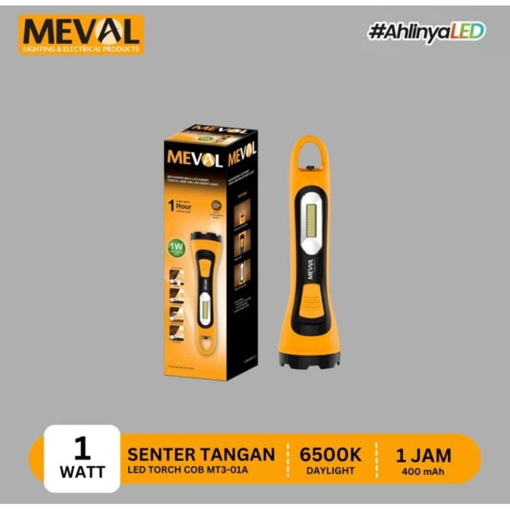 senter meval recharge senter dual fungsional senter tangan senter led charger