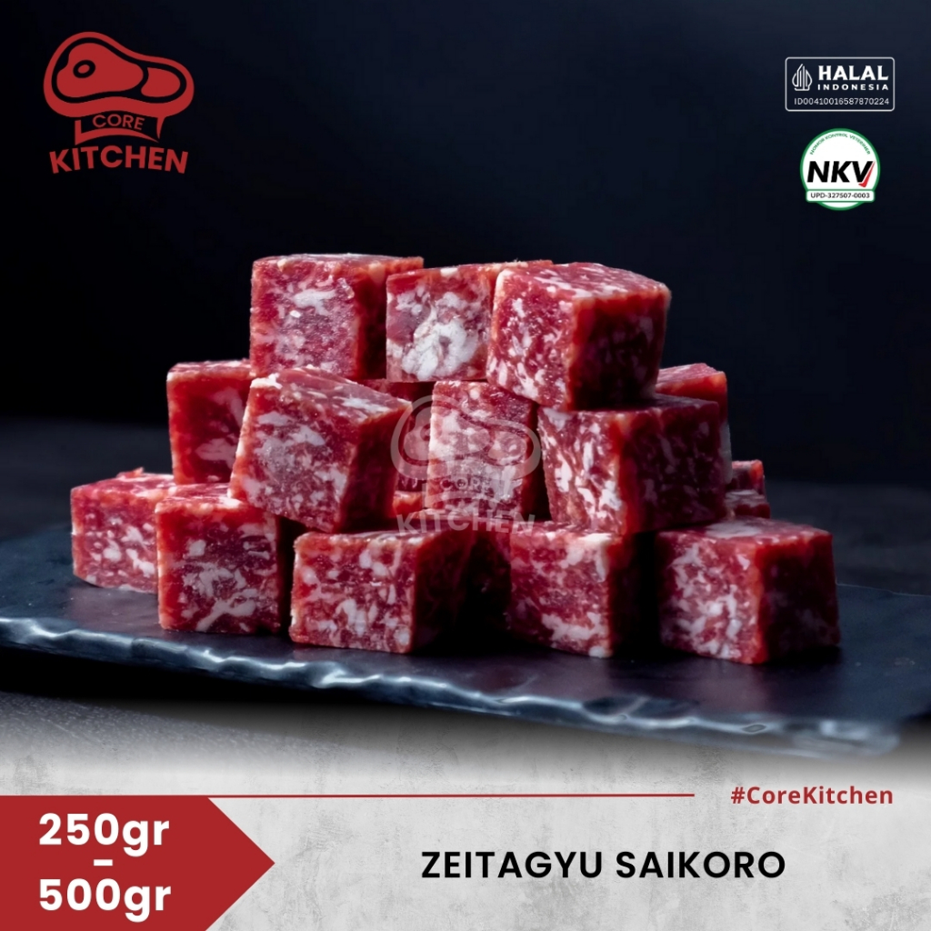 

Core Kitchen Beef Saikoro Cube Zeitagyu Premium | Daging Saikoro Potong Dadu