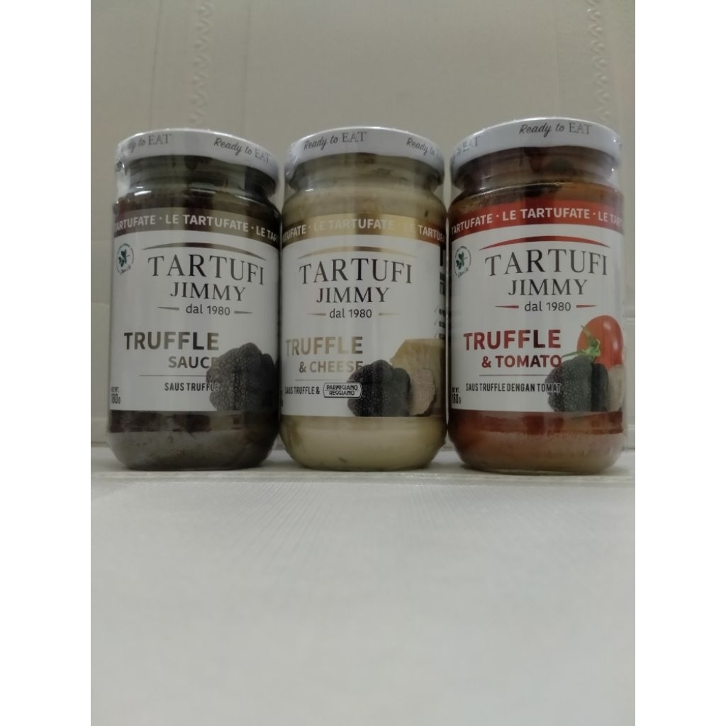 

Tartuffi Jimmy Pasta sauce ( Sauce Pasta instan ) 180 gr. dengan 3 varian sauce pasta . Product of Italy