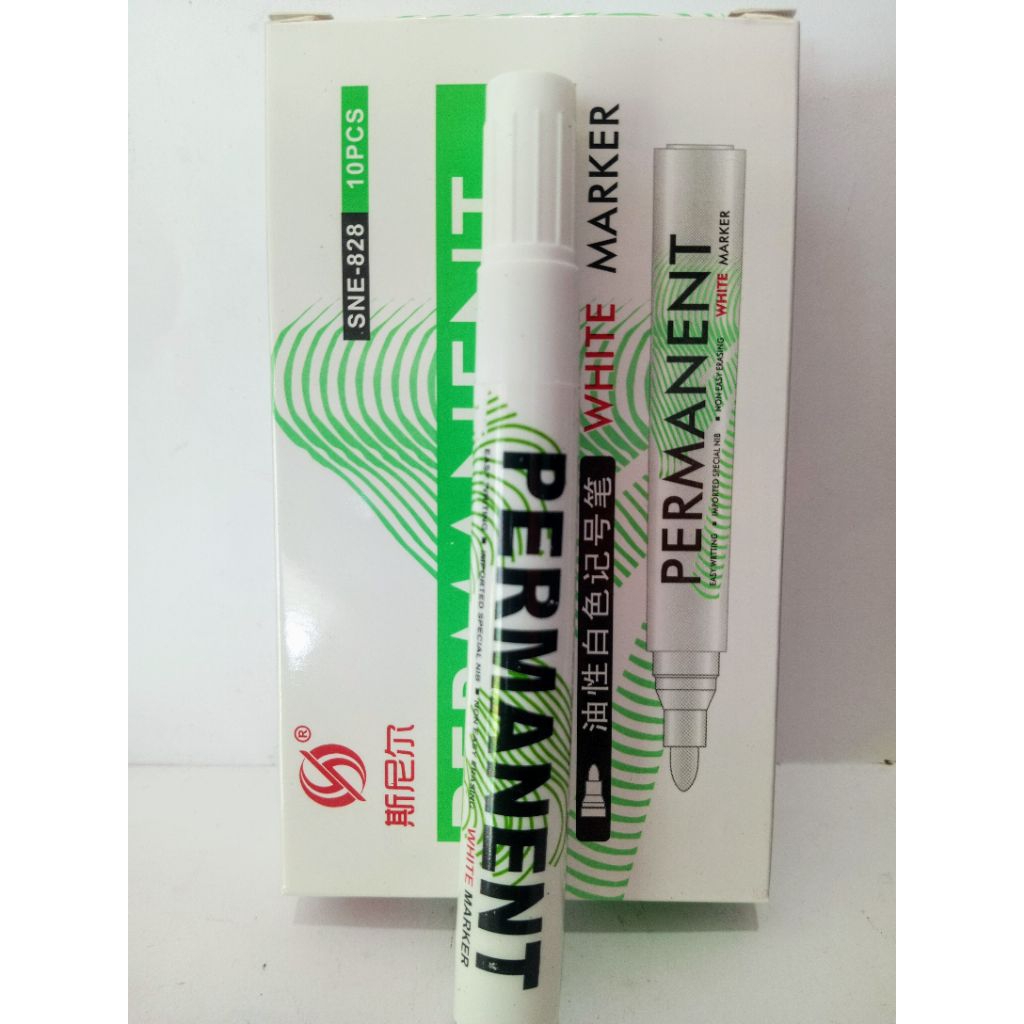 

Spidol Peemanen putih | Spidol permanent white marker (1pack isi 10)