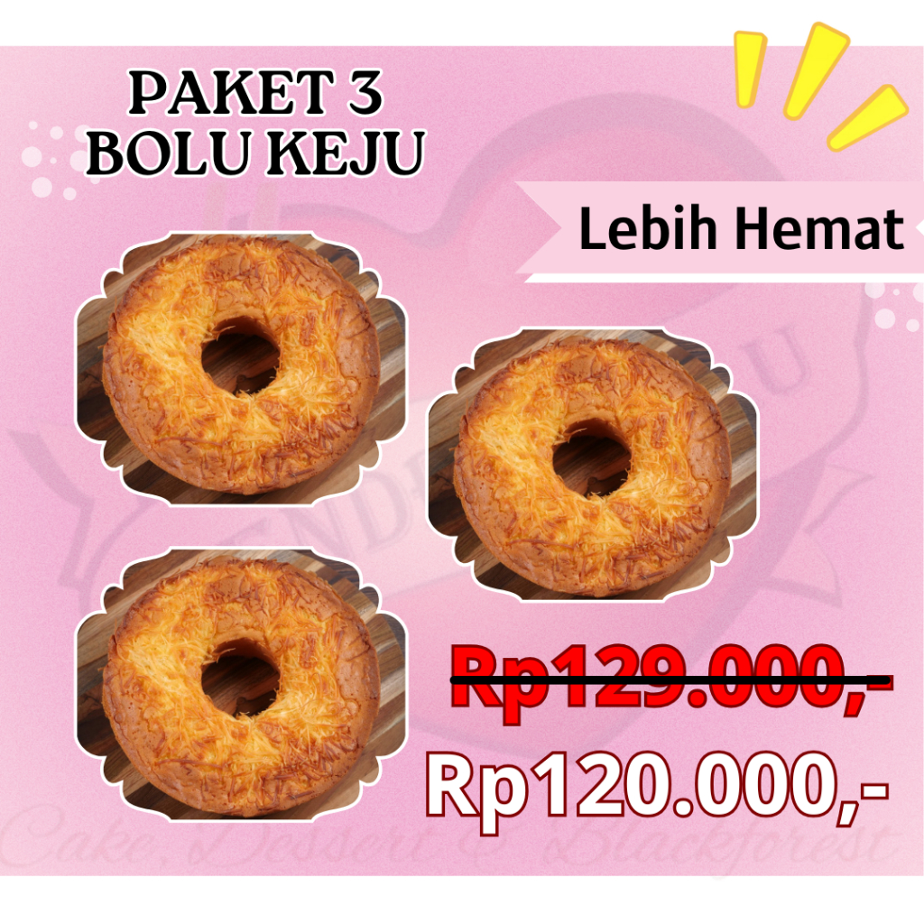 

(3 BOX ) Kue Bolu Keju / Bolu Keju Panggang / Chiffon Cheese Cake / Kue Bolu Keju Panggang / Snack