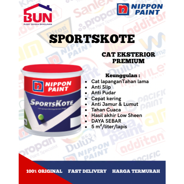 CHAMELEON BGG 1798T 25 KG / SAGE GREEN CAT TEMBOK EKSTERIOR NIPPON PAINT / SPORTSKOTE PAILAN