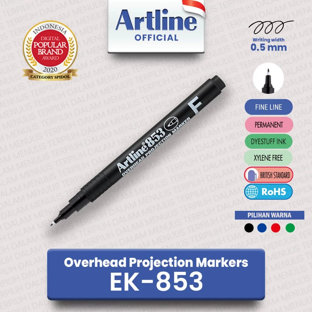 

(live) ARTLINE Spidol OHP Overhead Project Permanent Marker 0.5 mm EK-853