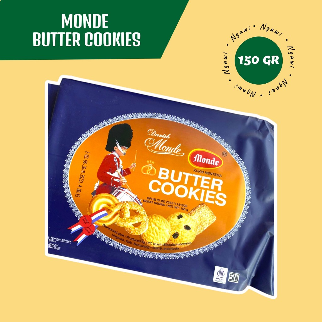 MONDE BUTTER COOKIES KEMASAN 150 GR, MONDE BUTTER COOKIES