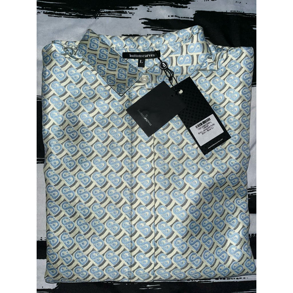 BUTTONSCARVES Monogram Bimu Jacquard Puffy Shirt