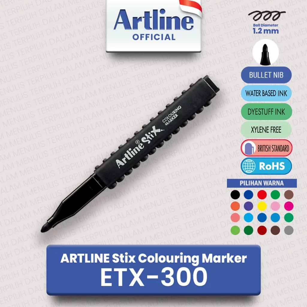 

(LIVE) ARTLINE Stix Colouring Marker Spidol Mewarnai ETX-300