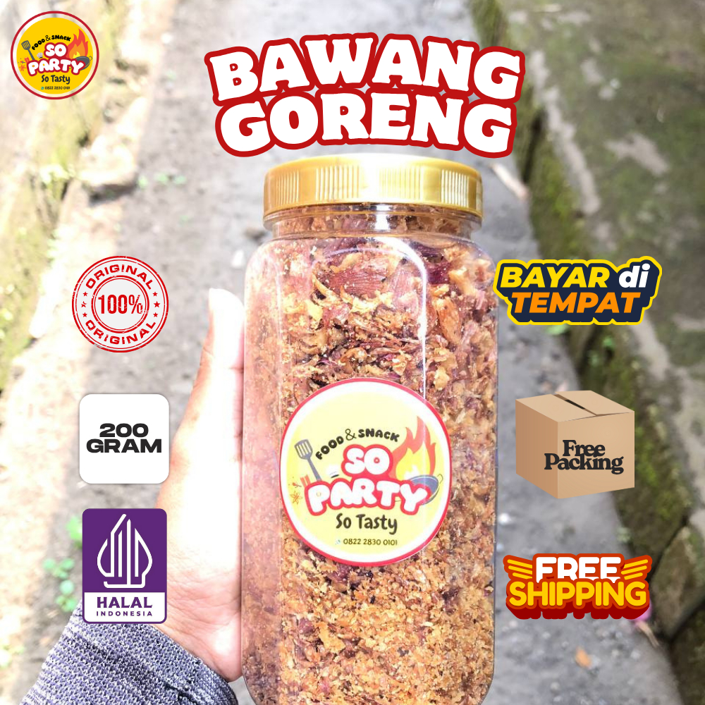 

SOPARTY Bawang Goreng Murni Khas Nganjuk – Renyah Gurih Higienis untuk Taburan Usaha Makanan