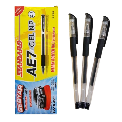 

Gel Pen / Pulpen Standard AE7 Gel NP 0.5mm Hitam (PACK)