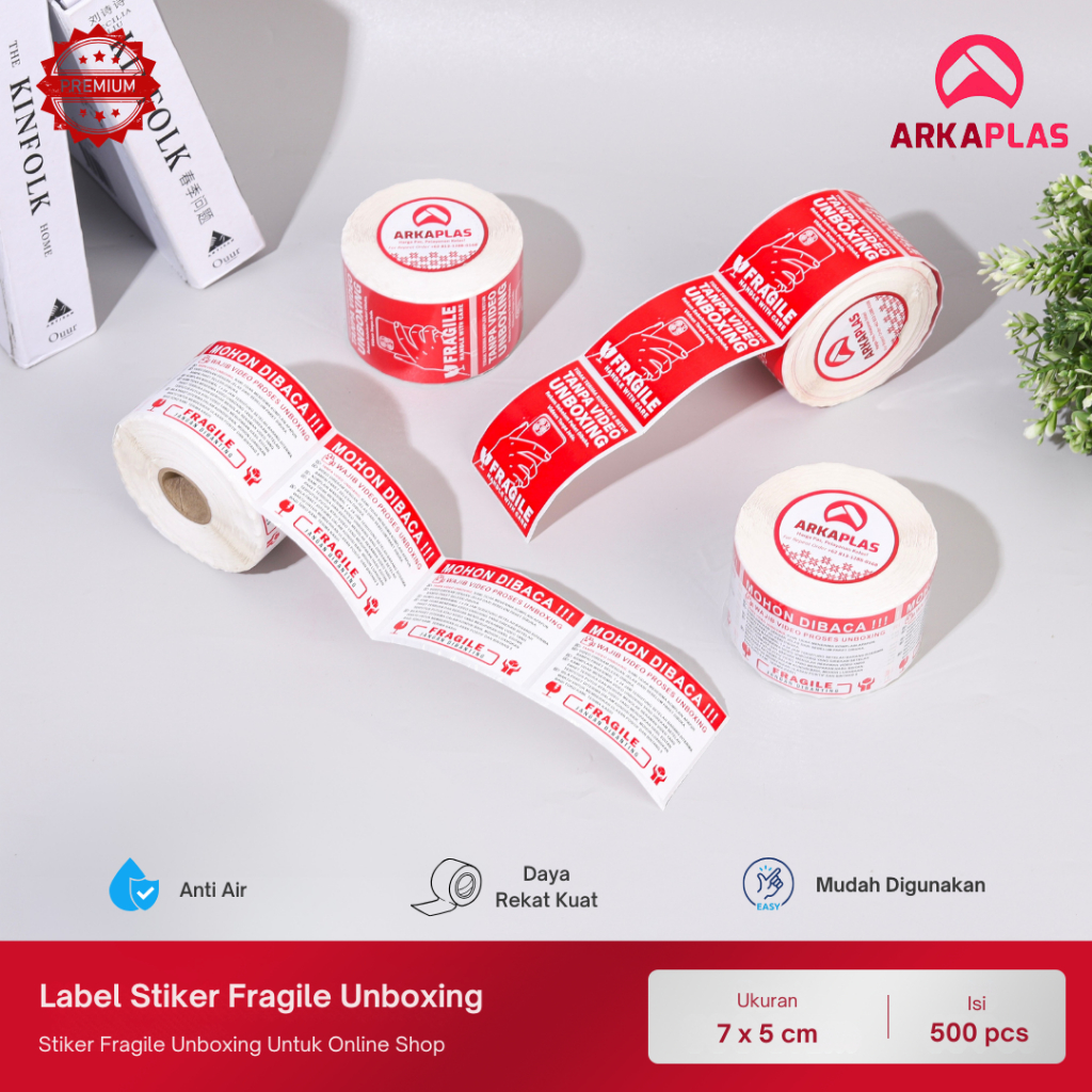 

ARKAPLAS Stiker Wajib Unboxing Fragile Isi 500pcs