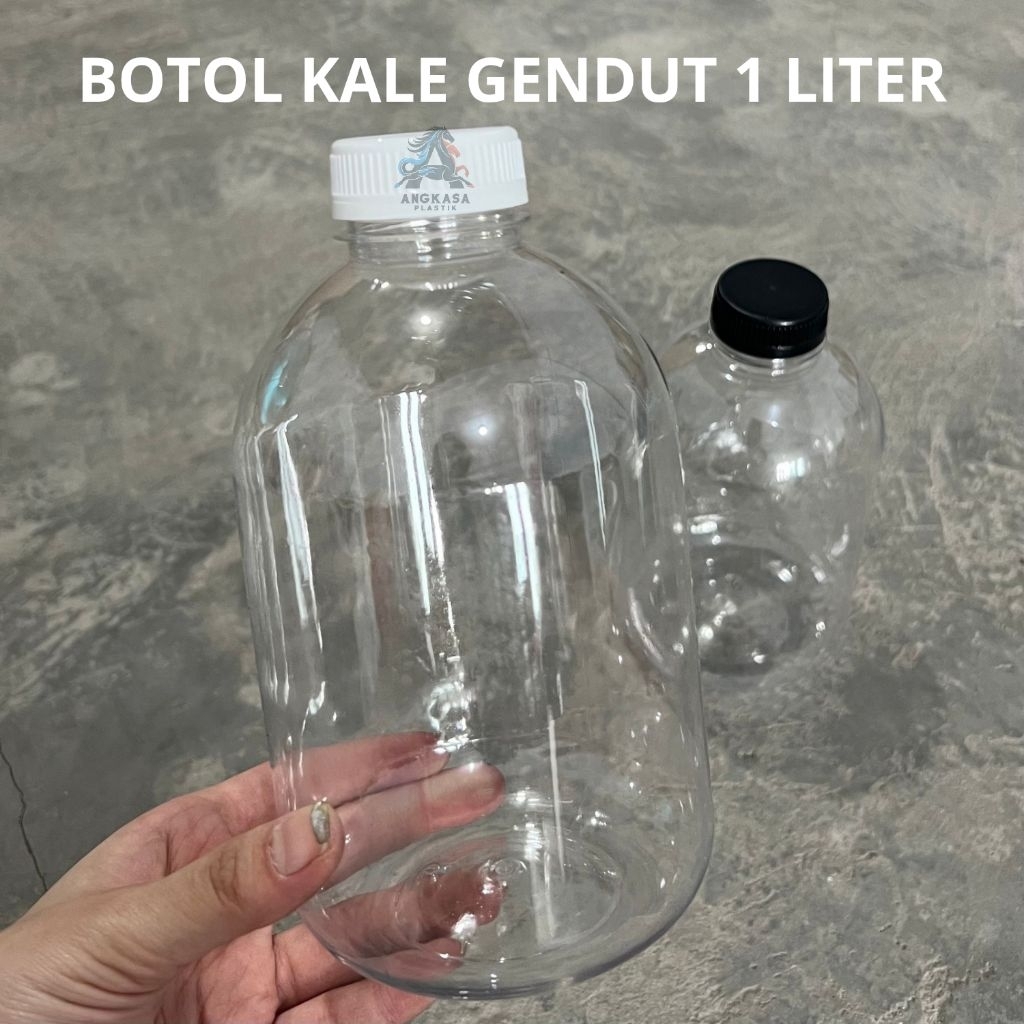 Botol Kale Gendut 1 Liter / botol kale Gemoy 1 liter / botol plastik tebal 1 liter / botol 1 liter /