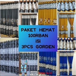 3PCS Gorden Pintu Jendela Motif Sultan 12 Ring Motif Sultan
