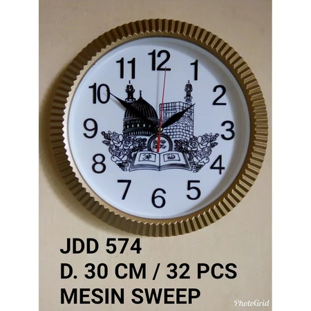 Jam dinding Ka'bah Masjid Ukuran Besar - Jam dinding Masjid Ukiran kaligrafi Timbul 30Cm