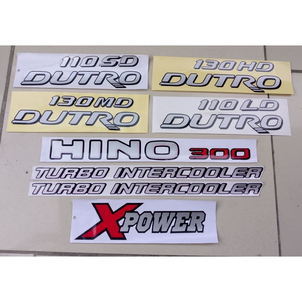 stiker hino 300 xpower 130hd dutro turbo intercooler 1set / stiker hino 300 dutro 130hd / stiker hin