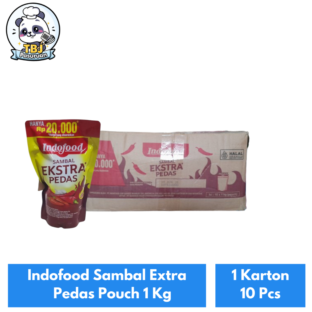 

Indofood Sambal Extra Pedas Pouch 1 Kg Kemasan 1 Karton Isi 10 Pcs