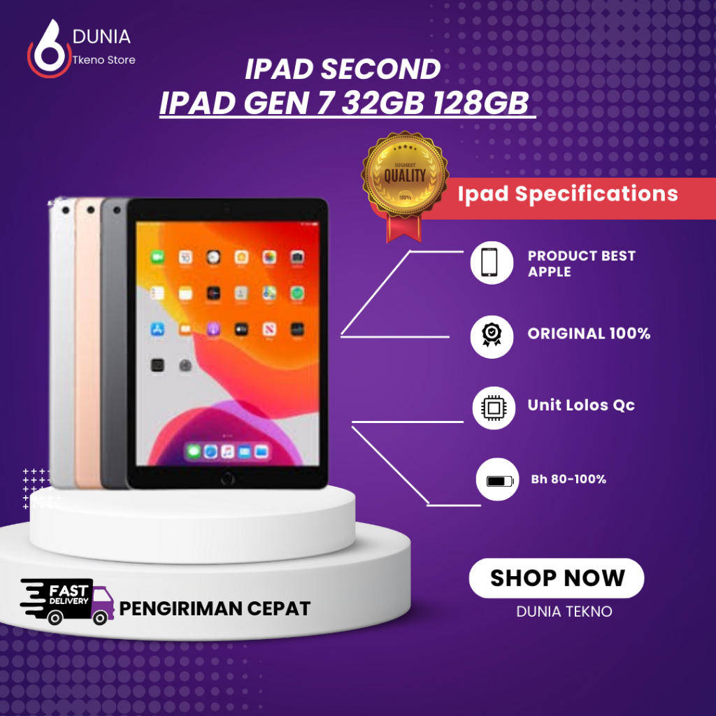 Ipad 7 32GB 128GB Gen 7 Wifi Only Second TERMURAH JAMINAN ORIGINAL APPLE