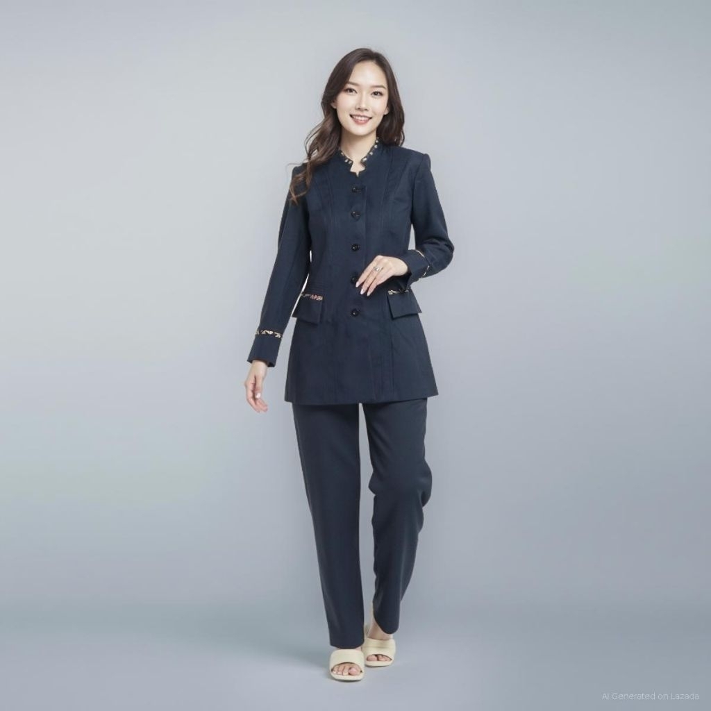 blazer wanita seragam kantor navy seragam kantor Dongker seragam guru baju dinas baju kantor dongker