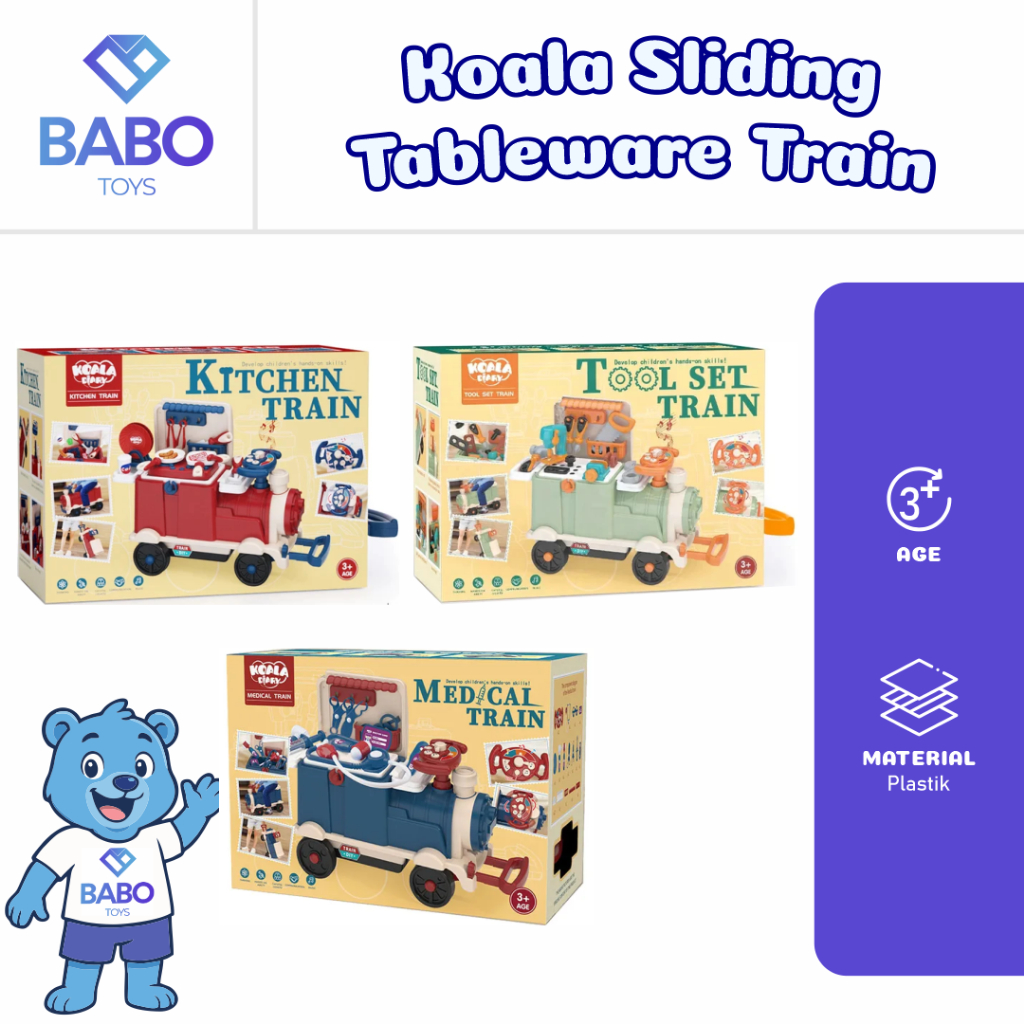 Promo Koala Sliding Tableware Train Mainan Edukasi Anak Masak Masakan Koala Diary Dollhouse Mainan