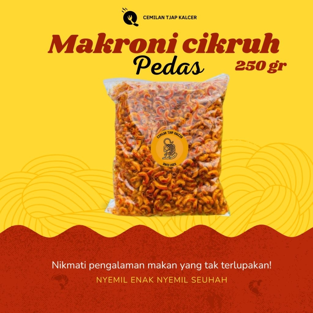 

Cemilan Makroni cikruh pedas gurih 250gr enak renyah cemilan kriuk pedas daun jeruk cemilan murah