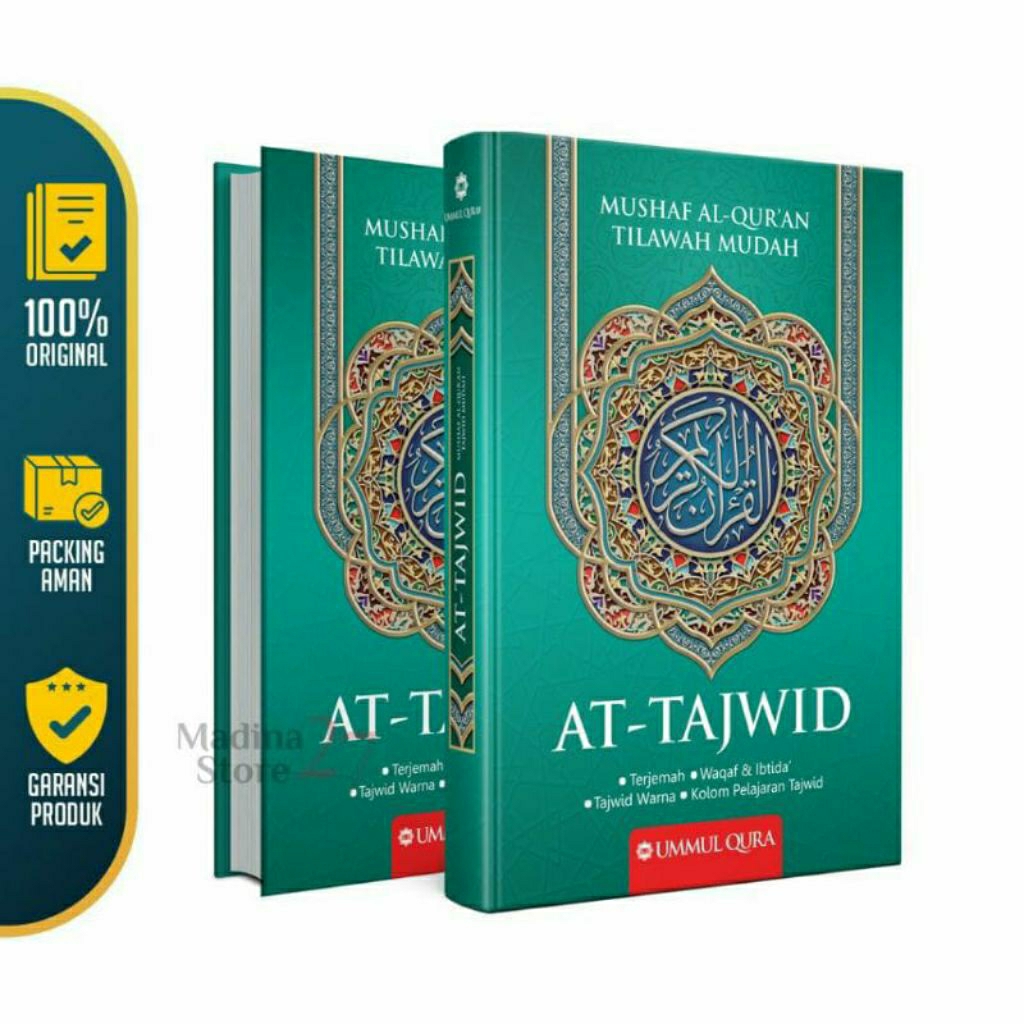 Buku kitab Mushaf Al-Quran At-tajwid Warna A4 Ukuran Jumbo Ummul Quro Qura Aqwam warna biru