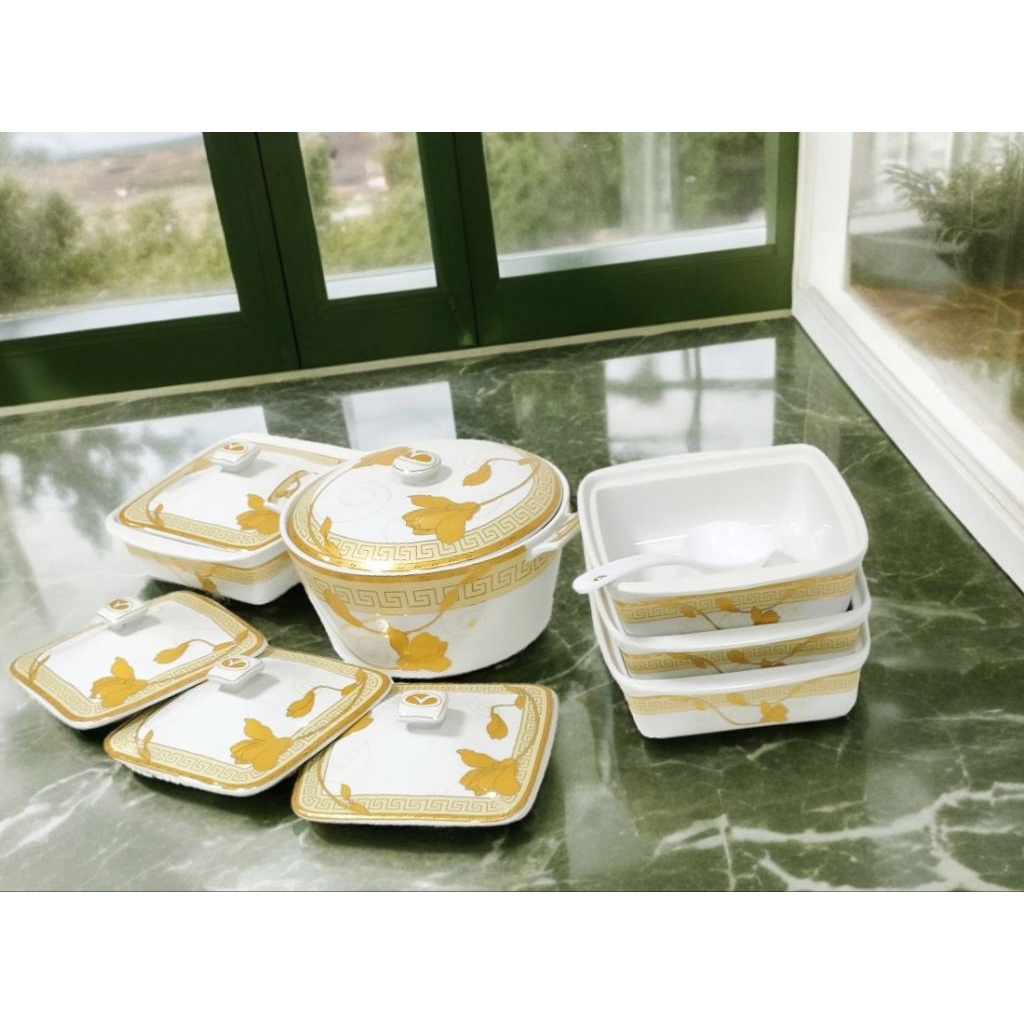 Prasmanan Ivana S89 wadah saji LILY porselain fungsi sebagai tempat nasi, wadah lauk, buah dan sayur