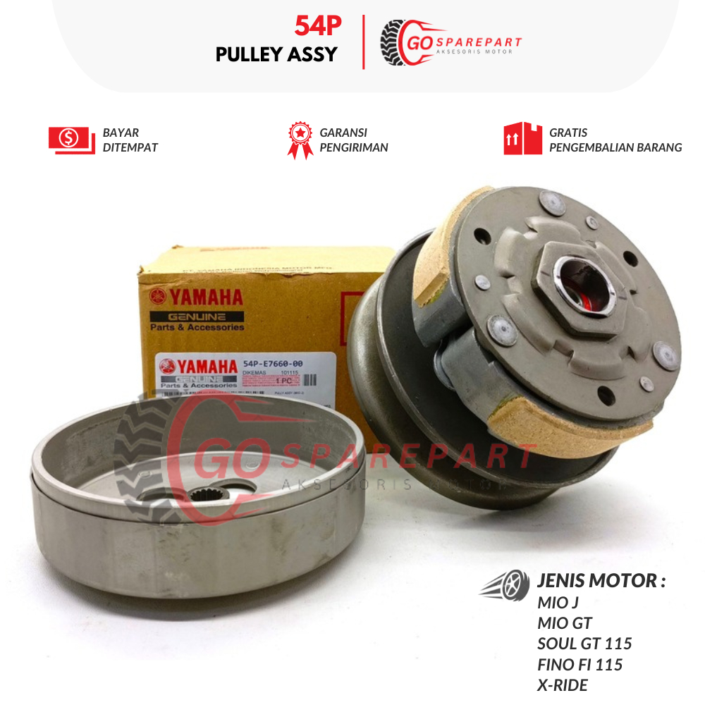 54P PULLEY ASSY MOTOR YAMAHA MIO J / PULI ASSY MOTOR MIO SOUL / ASSY PULLEY X-RIDE / PULI SET / POLL