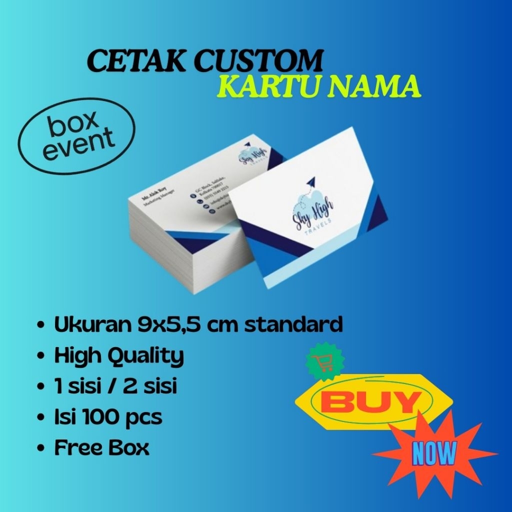 

Cetak Custom Kartu Nama/ Design Bebas/ 1/2 sisi