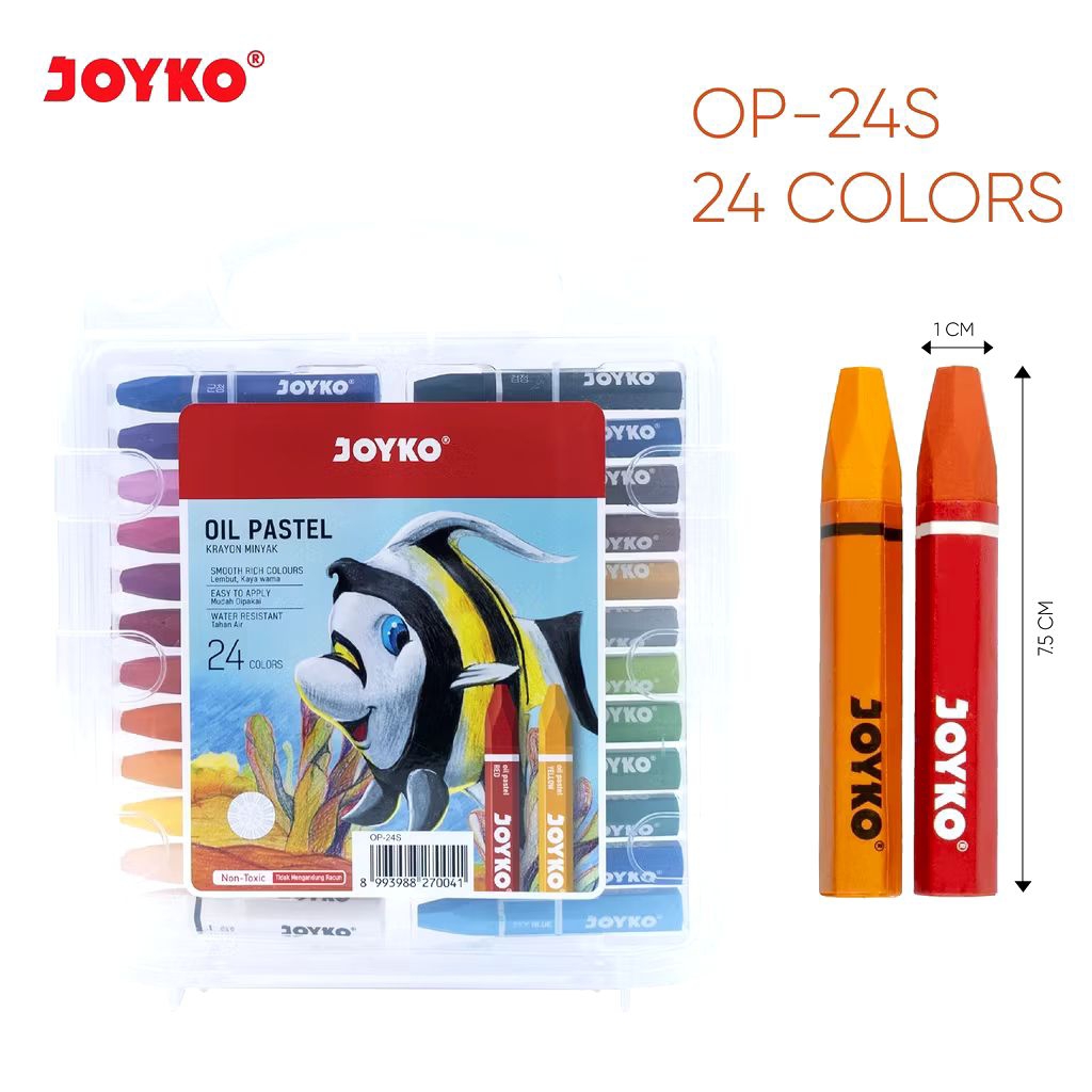 

Joyko OP-24S | Crayon 24 Warna | Krayon Minyak | Oil Pastel 24 Color