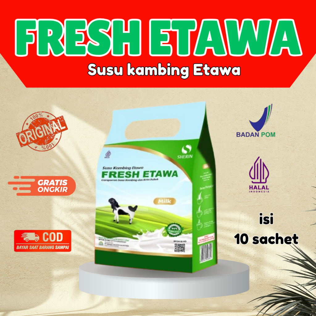 

Sherin - Susu Kambing Etawa Bubuk Fresh Etawa isi 10 Sachet