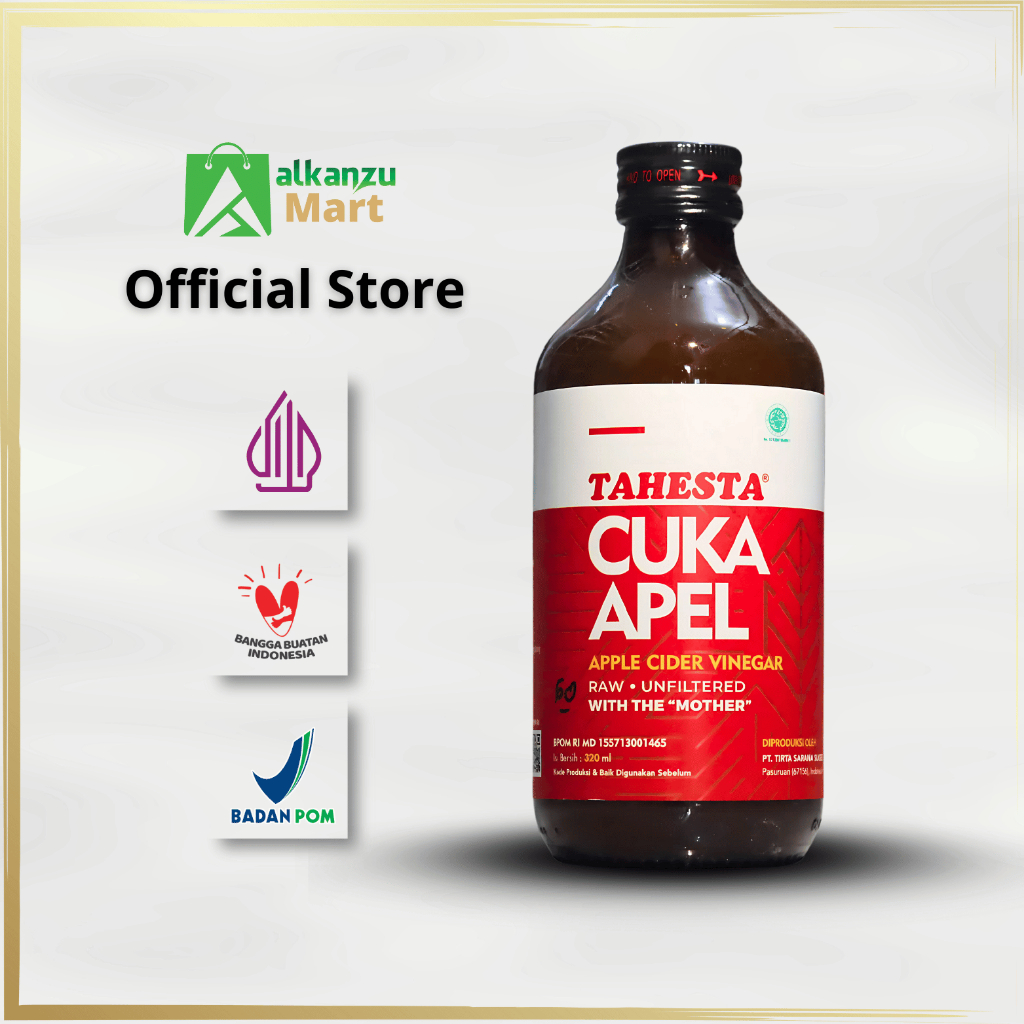 

TAHESTA Cuka Apel Asli Apple Cider Vinegar Cuka Sari Apel 320 ml