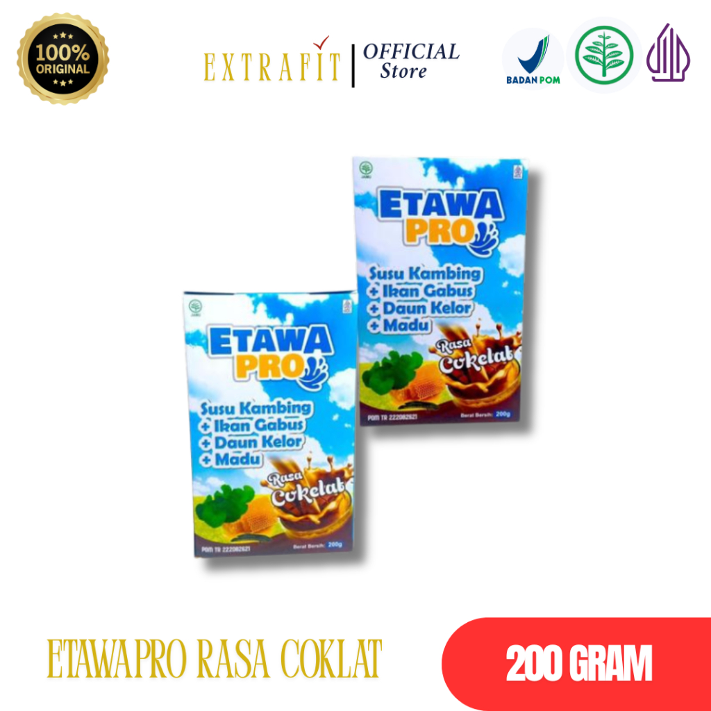 

Susu Kambing Etawa Etawapro plus madu + kelor Rasa Coklat Isi 200 Gram