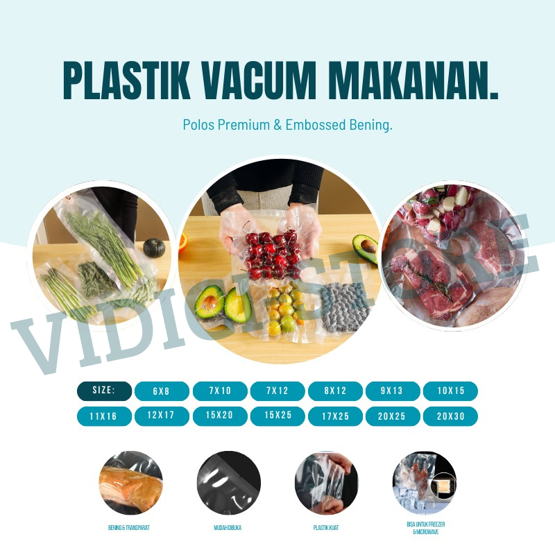 Vacum makanan sealer / vacum Makanan Plastik Vacum Makanan Polos dan Bertekstur