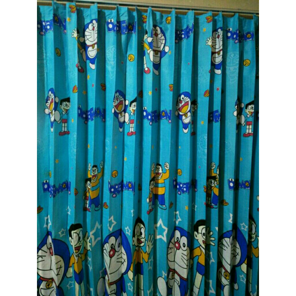 Gorden motif doraemon Gorden pintu kamar Gorden jendela aesthetic Gorden murah meriah