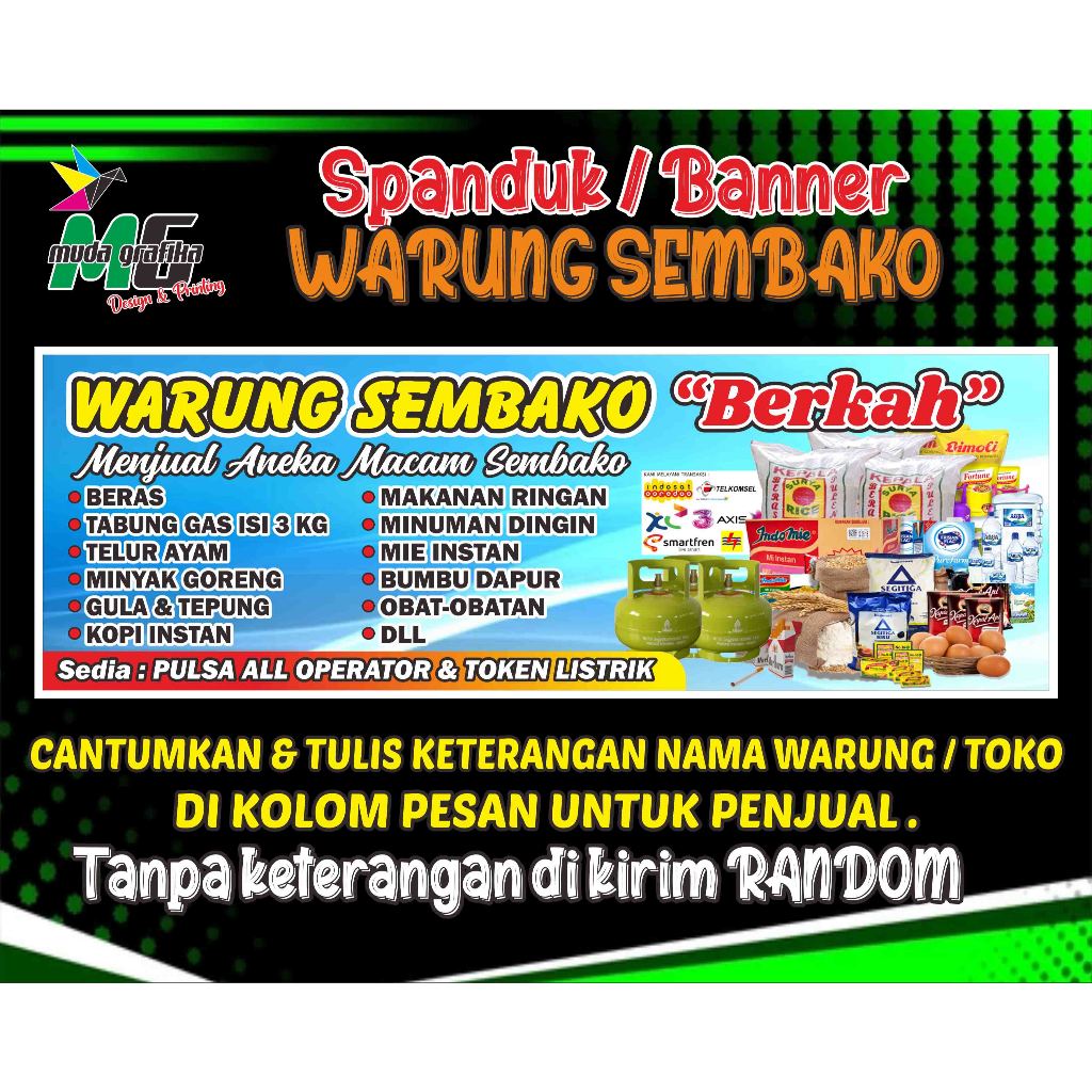 SPANDUK WARUNG SEMBAKO/SPANDUK TOKO