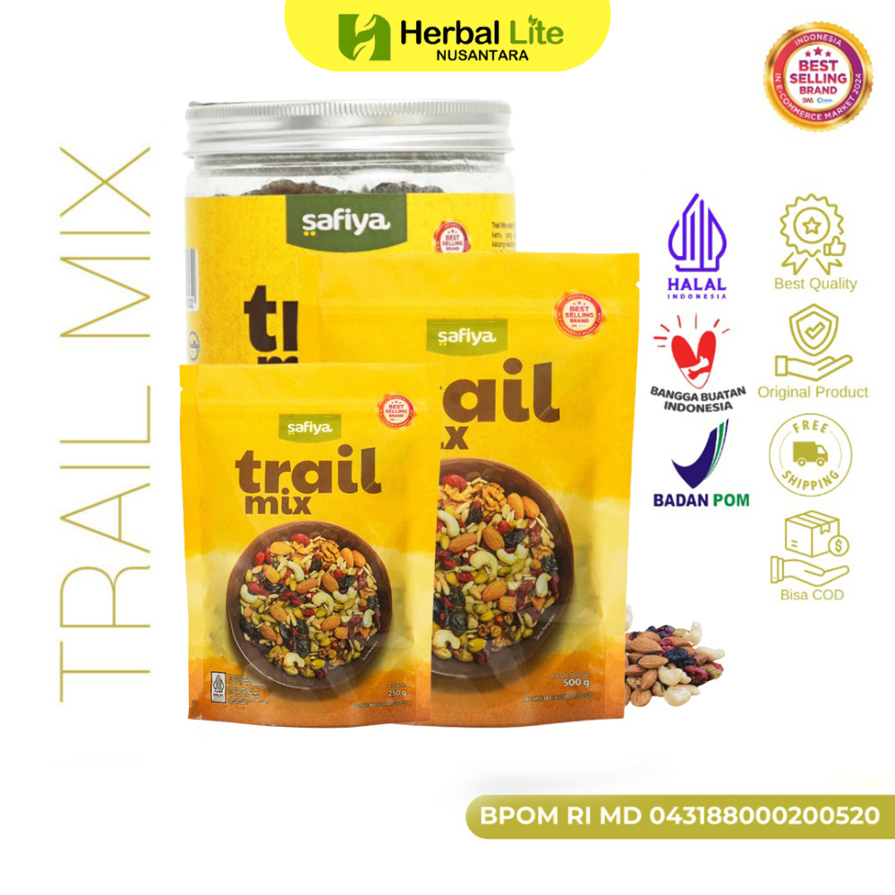 

Safiya Trail Mix Jar With Almond Raisins Roasted Premium Dan Dried Fruit Roasted Premium
