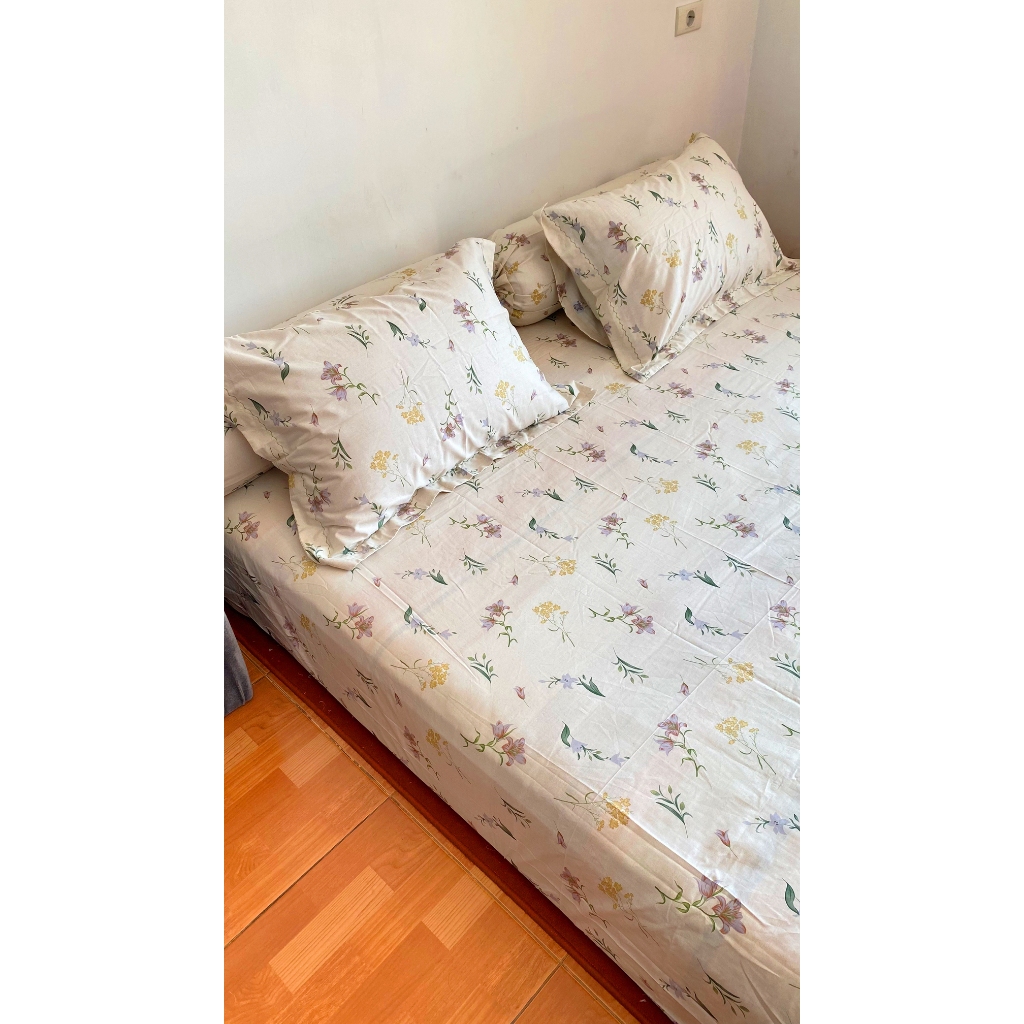 SPREI SET KATUN JEPANG ( BELUM TERMASUK BEDCOVER ) INCLUDE SARUNG BANTAL SARUNG GULING MODEL FRAME /