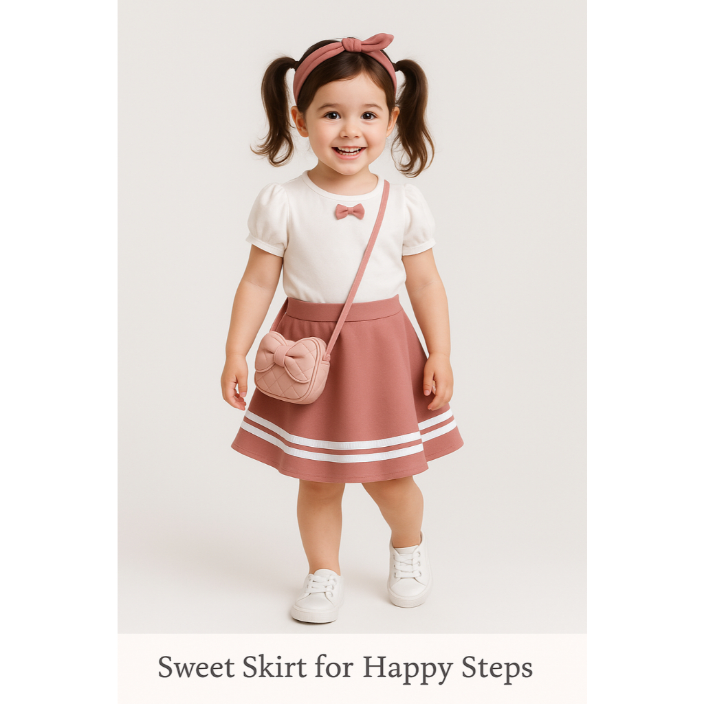 Rok Anak Bahan Scuba Warna Biru Elektrik, Pink Pastel & Coksu – Size S–XXL | Beli Hari Ini, Kirim Ce