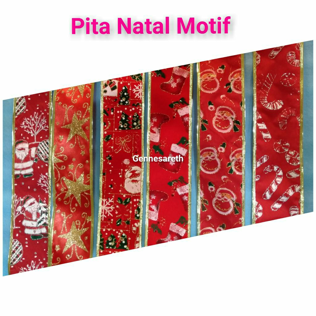 

Pita Natal Motif/Pita Natal Kawat Meteran/Dekorasi Natal/Aksesoris Natal/Pita Natal motif Lucu unik