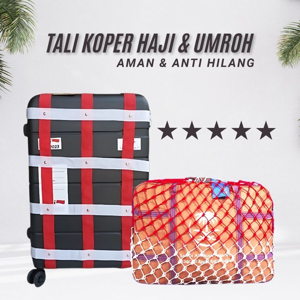 Tali Koper Haji Umroh Kuat & Tebal – Strap Koper Anti Hilang, Pengaman Koper, Pengikat Koper Bandara
