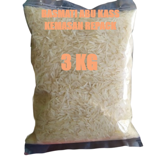 Beras Basmati ABU KASS kemasan Repack 3kg Basmati India