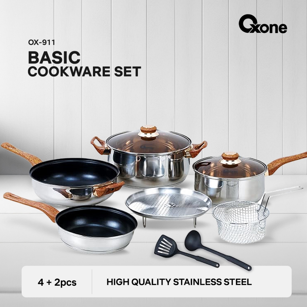 Oxone OX911 Panci Stainless Steel Set 8 pcs kitchen tools