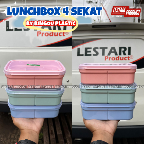 ( 6 PCS ) LUNCHBOX BINGOU | KOTAK BEKAL | WADAH NASI | KOTAK BEKAL ANAK | TEMPAT NASI | WADAH BEKAL 