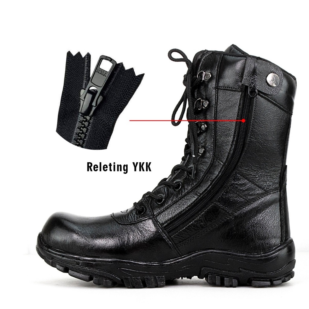 HARGA GROSIR sepatu boot safety kulit sapi asli sol karet ujung besi anti licin flexible ringan dipa
