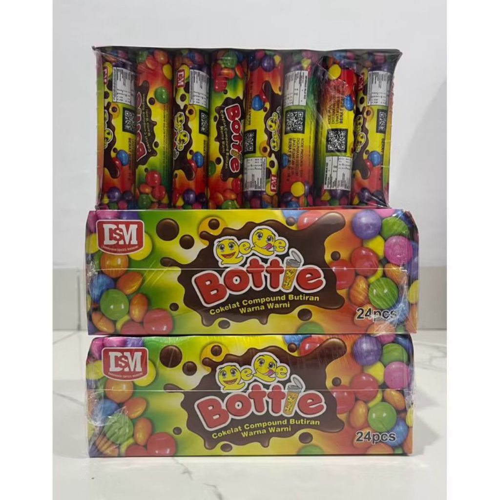 

BOTTLE COKELAT SMILE COMPOUND BUTIRAN WARNA WARNI 1 BOKS ISI 24PCS